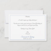 Lichtblauw & grijs Elegant Be My Bloemenmeisje Kaa Kaart (Achterkant)