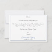 Lichtblauw & Grijs Elegant Wees Mijn Maid of Honor Kaart (Achterkant)