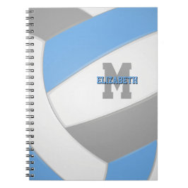 lichtblauw grijs gepersonaliseerd volleybal notitieboek
