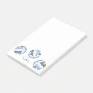 Lichtblauw grijs gepersonaliseerd volleybal post-it® notes