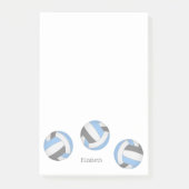 Lichtblauw grijs gepersonaliseerd volleybal post-it® notes (Voorkant)