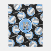 lichtblauw grijs Ik hou van volleybaltekstpatroon Fleece Deken (Voorkant)