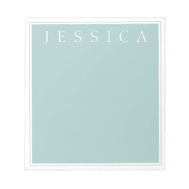 Lichtblauw grijs | JOUW NAAM Notitieblok