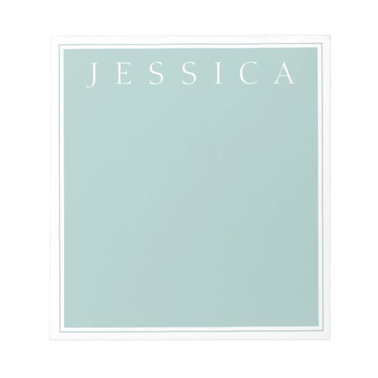 Lichtblauw grijs | JOUW NAAM Notitieblok (Voorkant)