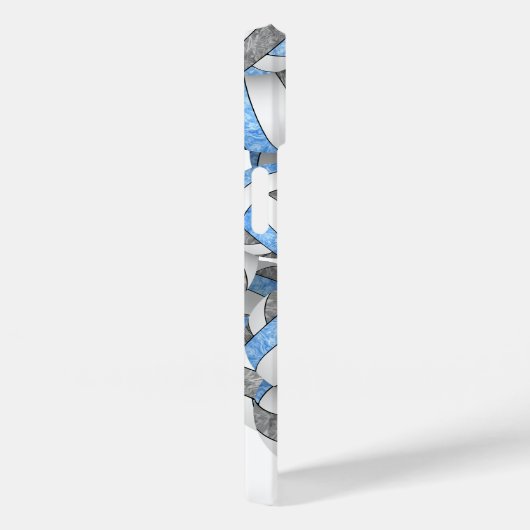 Lichtblauw grijs monogram meisjes volleybal Case-Mate iPhone case (Achterkant / Rechts)