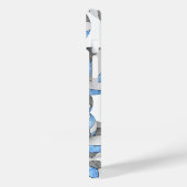 Lichtblauw grijs monogram meisjes volleybal Case-Mate iPhone case (Achterkant / Links)