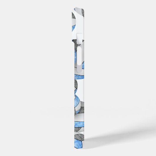 Lichtblauw grijs monogram meisjes volleybal Case-Mate iPhone case (Achterkant / Links)