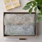 Lichtblauw Grijs, Verweerde Damast Achtergrond Tissuepapier (Geschenk)