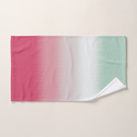 Lichtblauw groen grijs maroon rood bad handdoek (Handdoek)