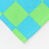 Lichtblauw & groen vervormd dambord patroon fleece deken (Hoek)