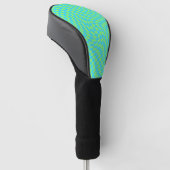 Lichtblauw & groen vervormd dambord patroon golfheadcover (Schuin)