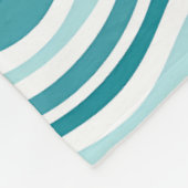 Lichtblauw/Groene Golvende Lijnen op Witte Achterg Fleece Deken (Hoek)