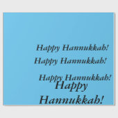 lichtblauw Happy Hannukkah cadeau wrap just words Cadeaupapier (Vlak)