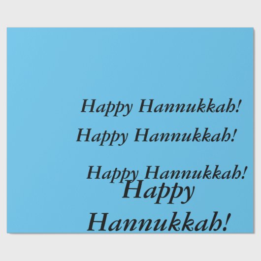 lichtblauw Happy Hannukkah cadeau wrap just words Cadeaupapier (Vlak)