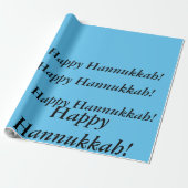 lichtblauw Happy Hannukkah cadeau wrap just words Cadeaupapier (Uitgerold)