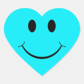 Lichtblauw hart gezicht Stickers (Voorkant)
