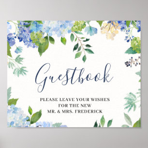 Lichtblauw Hortensia Schrijf Ons Gastboek Poster