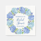 Lichtblauw Hydrangea Bloemen Vrijgezellenfeest pap Servet (Voorkant)