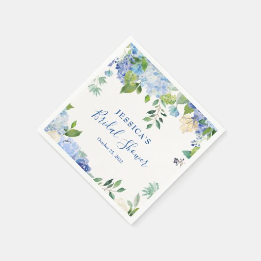 Lichtblauw Hydrangea Bloemen Vrijgezellenfeest pap Servet (Hoek)