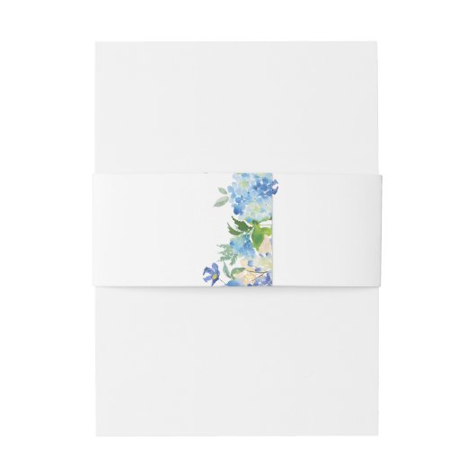 Lichtblauw Hydrangea Waterverf Bloemenbruiloft Uitnodigingen Wikkel (Achterkant Voorbeeld)