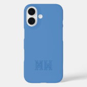 Lichtblauw Initiaal Monogram Eenvoudig Minimaal Case-Mate iPhone Case (Achterkant)