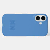 Lichtblauw Initiaal Monogram Eenvoudig Minimaal Case-Mate iPhone Case (Achterkant (horizontaal))