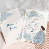 Lichtblauw Jurk Boho Prinses Quinceañera Kaart