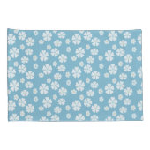 Lichtblauw kanteltje met witte bloemen kussensloop (Achterkant-Rechts)