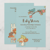 lichtblauw katoenhoudend Baby shower Kaart (Voorkant / Achterkant)