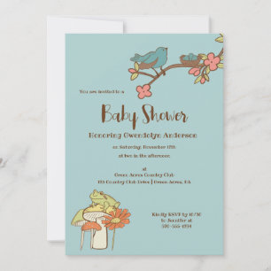 lichtblauw katoenhoudend Baby shower Kaart