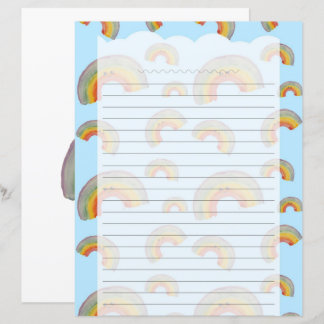 Lichtblauw Kawaii Regenboog Kantoor Papier