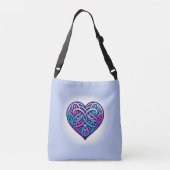 Lichtblauw Keltisch Hart Crossbody Tas (Achterkant)