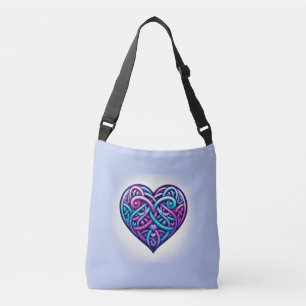 Lichtblauw Keltisch Hart Crossbody Tas