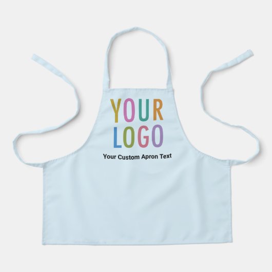 Lichtblauw Kinder Schort met School Logo & Tekst (Voorkant)