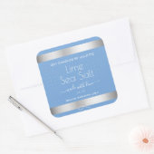 Lichtblauw Koel Zilveren Effect Limoen Zee Zoutlab Vierkante Sticker (Envelop)