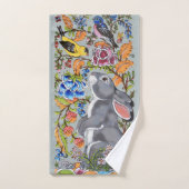 lichtblauw konijnenkonijn vogelpest bad handdoek (Handdoek)