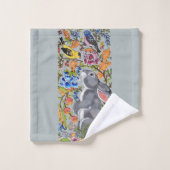 lichtblauw konijnenkonijn vogelpest bad handdoek (Wasdoekje)