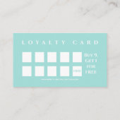 Lichtblauw Leuk Minimalistisch Salon Koffiewinkel Klantenkaartje (Achterkant)