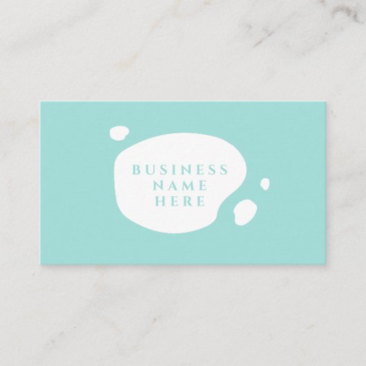 Lichtblauw Leuk Minimalistisch Salon Koffiewinkel Klantenkaartje (Voorkant)