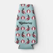 Lichtblauw Leuke Cartoon Pinguïn Zwemmen Kinder Na Flesjeskoeler (Voorkant)