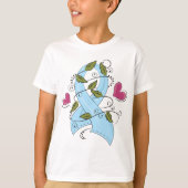 Lichtblauw lint bewustzijnsondersteuning en hoop t-shirt (Voorkant)