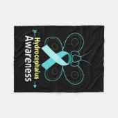 Lichtblauw lint Hydrocefalus Awareness Fleece Deken (Voorkant (Horizontaal))