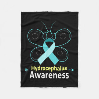 Lichtblauw lint Hydrocefalus Awareness Fleece Deken