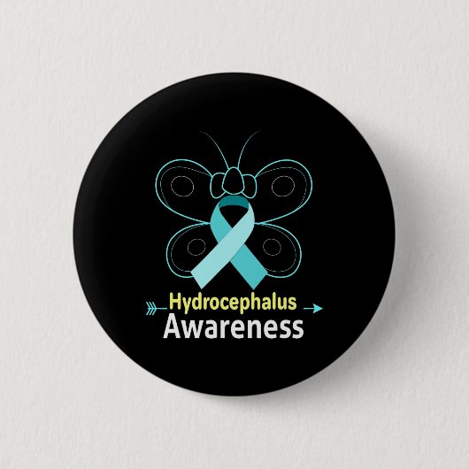 Lichtblauw lint Hydrocefalus Awareness Ronde Button 5,7 Cm (Voorkant)
