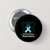 Lichtblauw lint Hydrocefalus Awareness Ronde Button 5,7 Cm (Voorkant /achterkant)