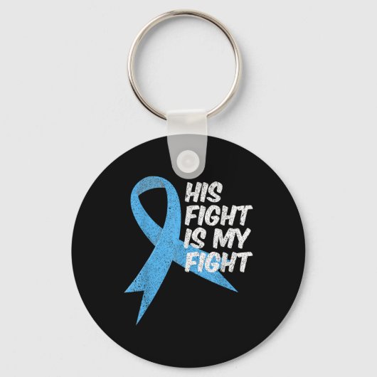 Lichtblauw lint ondersteuning krijger prostaatkank sleutelhanger (Voorkant)