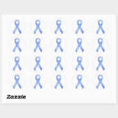 Lichtblauw lint ronde sticker (Vel)