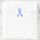 Lichtblauw lint ronde sticker (Tas)