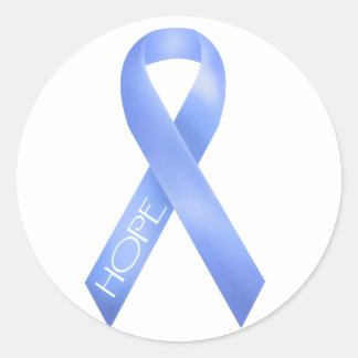 Lichtblauw lint ronde sticker