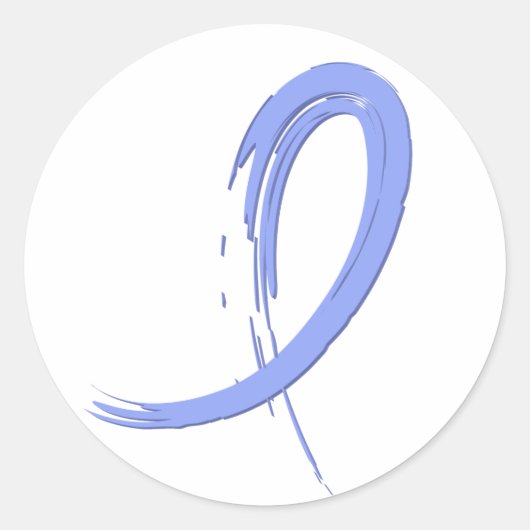 Lichtblauw lint van prostaatkanker A4 Ronde Sticker (Voorkant)